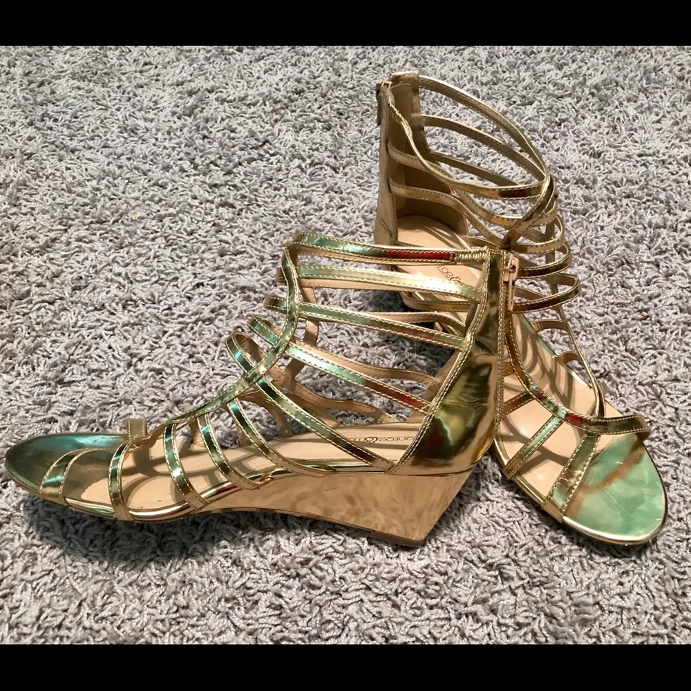 Gold gladiator style heels